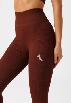 Rib Seamless Leggings - Medias - Brown