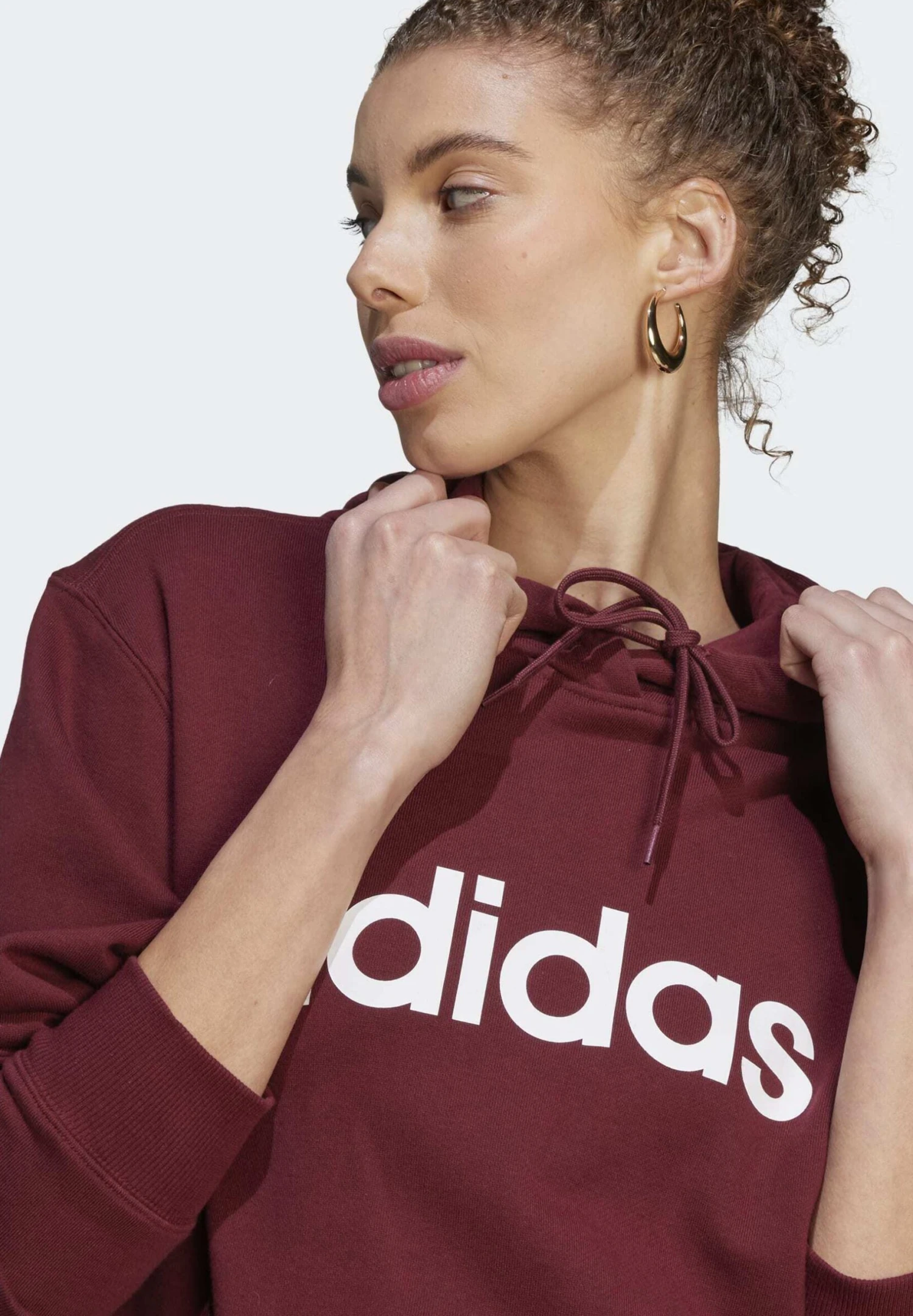 Adidas Sportswear W Lin Ft Hd - Sudadera - Shadow Red White 5 Adidas Sportswear W Lin Ft Hd - Sudadera - Shadow Red White - Imagen 3