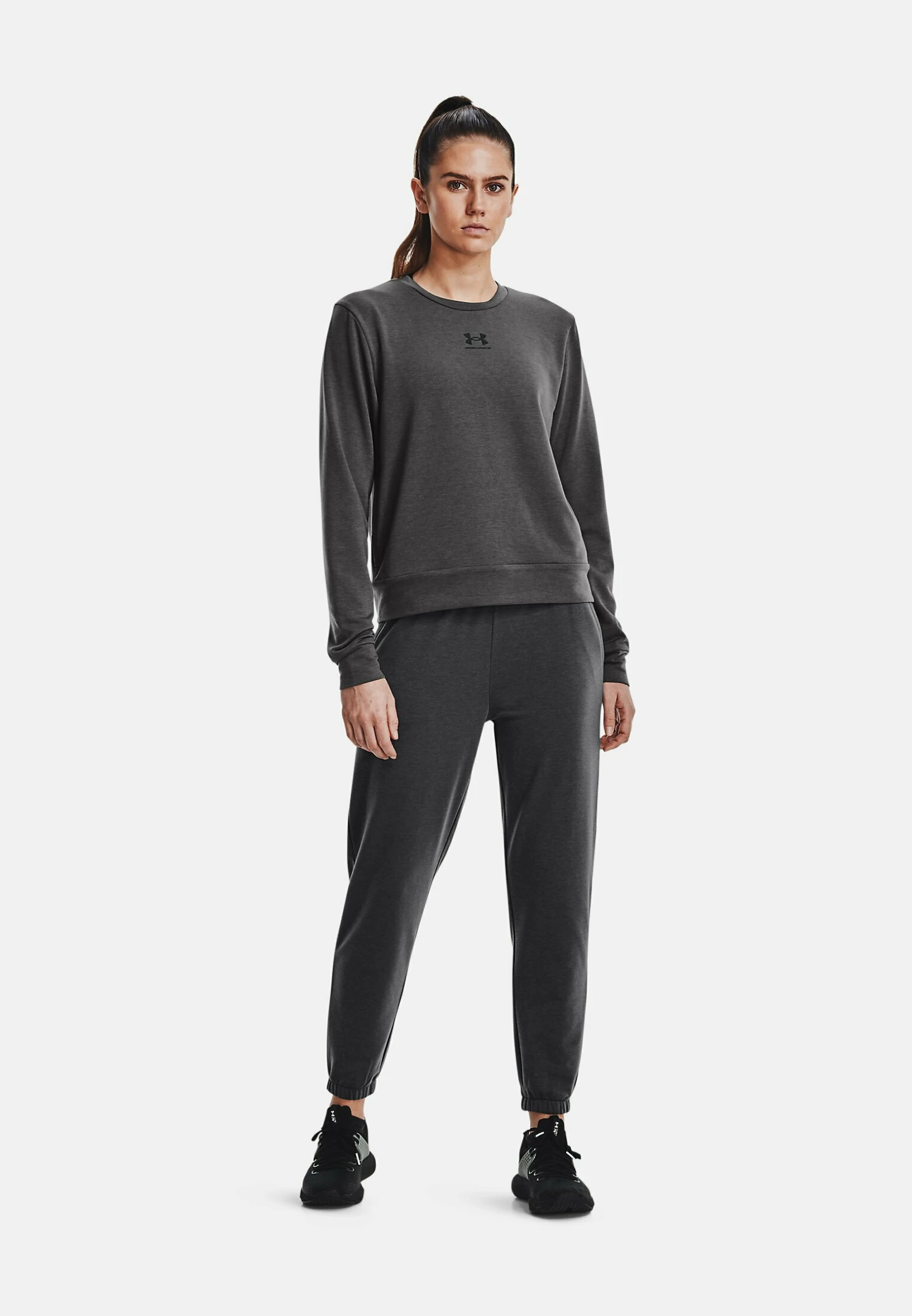 Under Armour Long Sleeves Rival Terry Crew - Sudadera - Jet Gray 4 Under Armour Long Sleeves Rival Terry Crew - Sudadera - Jet Gray - Imagen 2