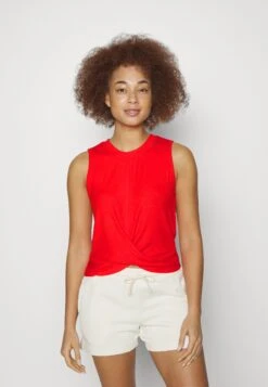 DKNY Platinum Twist Front Tank - Top - Hibiscus