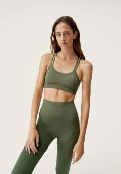 Born Living Yoga Hatha - Sujetadores Deportivos Con Sujeción Ligera - Verde Oscuro