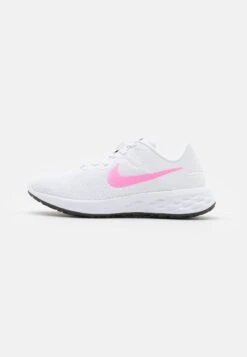 Nike Performance Revolution 6 Flyease - Zapatillas De Running Neutras - White/Pink Spell/Fossil Stone/Black