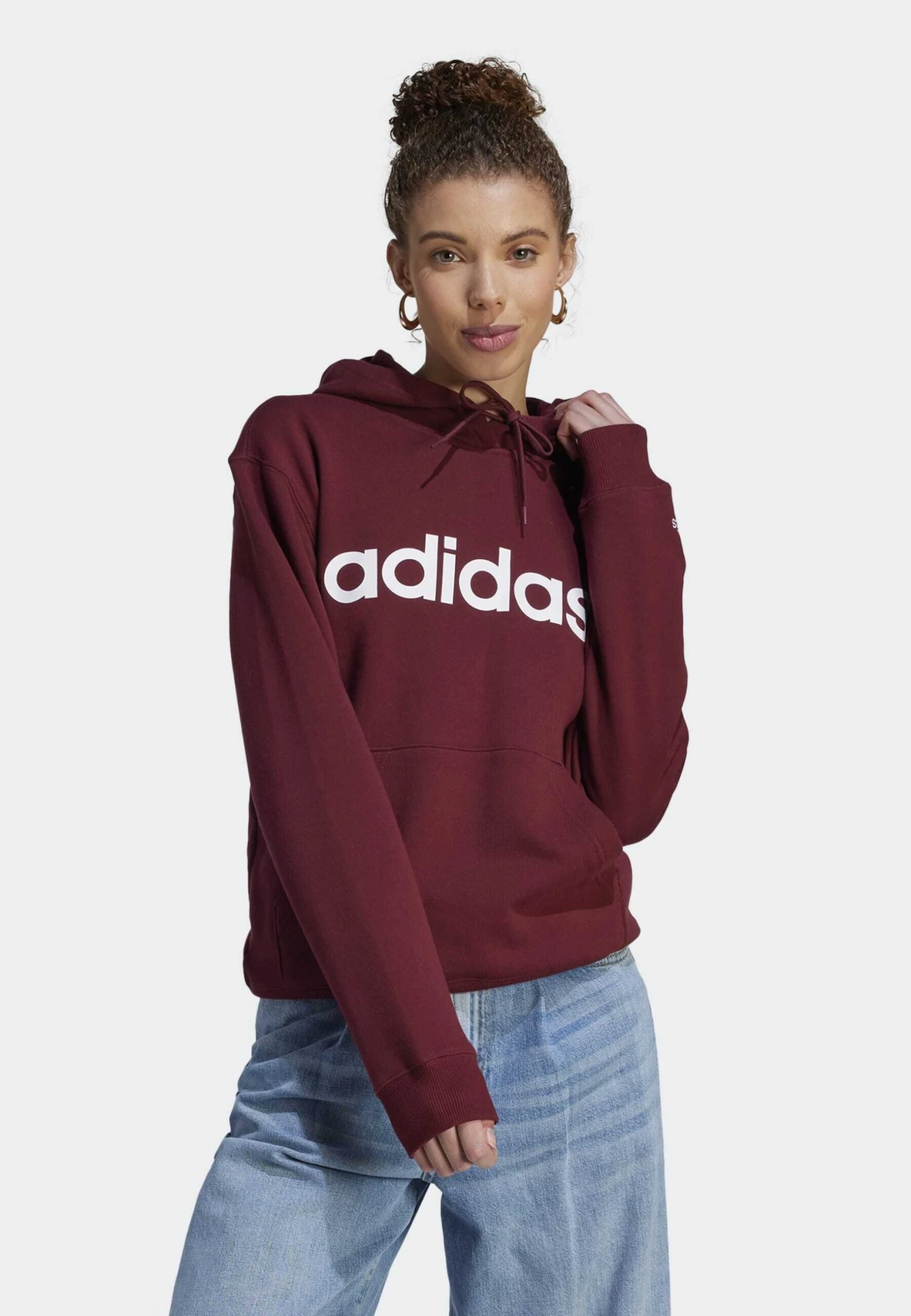 Adidas Sportswear W Lin Ft Hd - Sudadera - Shadow Red White 3 Adidas Sportswear W Lin Ft Hd - Sudadera - Shadow Red White