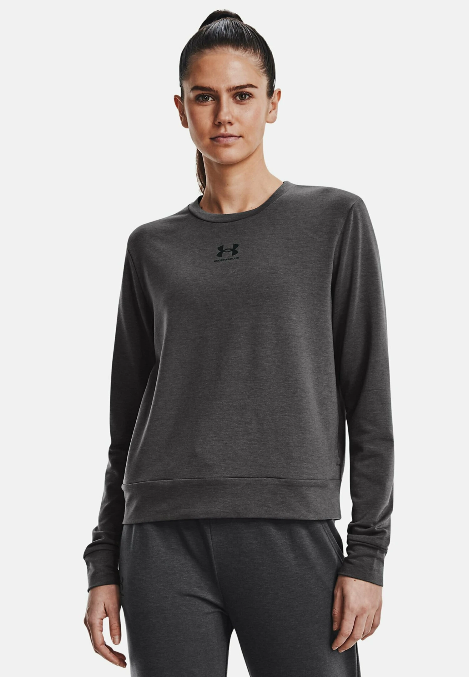 Under Armour Long Sleeves Rival Terry Crew - Sudadera - Jet Gray 3 Under Armour Long Sleeves Rival Terry Crew - Sudadera - Jet Gray